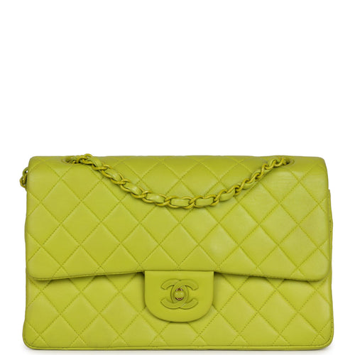 Vintage Chanel XL Jumbo Stitch Flap Bag Yellow Patent Leather Yellow A –  Madison Avenue Couture