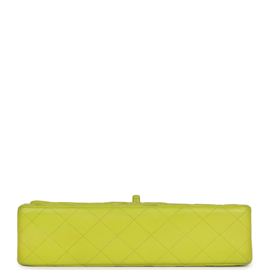 Vintage Chanel Medium Classic Double Flap Lime Green Lambskin Green Ha –  Madison Avenue Couture