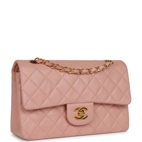 New CHANEL 22 Vanity Case Gold CHAIN Handle Barbie Pink Lambskin Pick me up  Bag