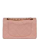 Vintage Chanel Small Classic Double Flap Pink Lambskin Gold Hardware