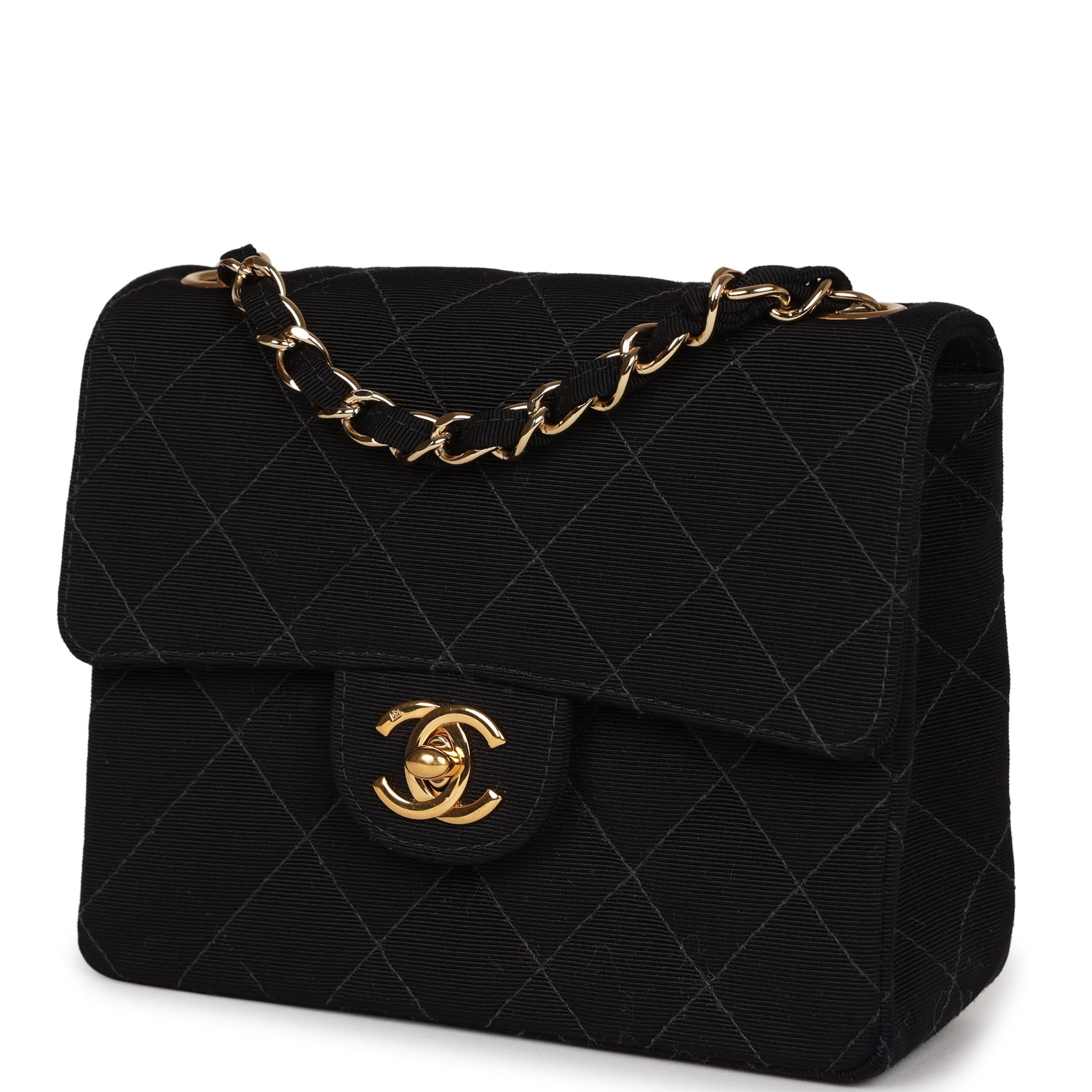 HERMES 25S MINI HERBAG 20 IN OFF WHITE AND BLACK CANVAS GOLD HARDWARE
