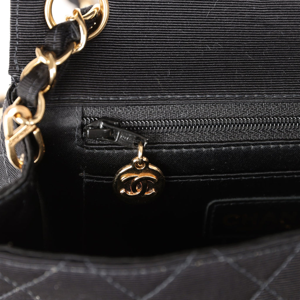 Chanel Quilted Fringe CC Bijou Chain Shoulder Bag Black Lambskin 1868126  97556