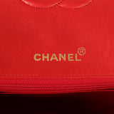 Vintage Chanel Top Handle Flap Red Lambskin Gold Hardware
