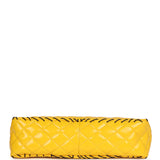 Vintage Chanel XL Jumbo Stitch Flap Bag Yellow Patent Leather Yellow Acrylic Hardware
