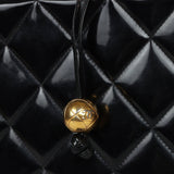 Vintage Chanel Lunchbox Vanity Black Patent Leather Gold Hardware