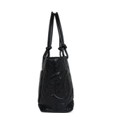 Vintage Chanel Large Cambon Ligne Tote Black Calfskin Silver Hardware