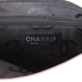 Vintage Chanel Cambon Ligne Pink and Black Calfskin Pochette Silver Hardware