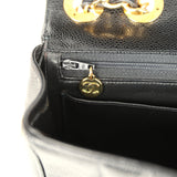 Vintage Chanel Jumbo Classic Mademoiselle Vertical Flap Black Caviar Gold Hardware