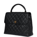 Vintage Chanel Kelly Flap Bag Black Caviar Gold Hardware