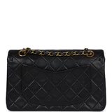 Vintage Chanel Small Classic Double Flap Black Lambskin Gold Hardware