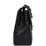 Vintage Chanel XL Jumbo Maxi Flap Bag Black Lambskin Gold Hardware