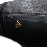 Vintage Chanel Medium CC Turnlock Tote Black Caviar Gold Hardware