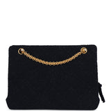 Vintage Chanel Shoulder Bag Navy Tweed Gold Hardware