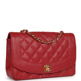 Vintage Chanel Medium Diana Flap Bag Red Caviar Gold Hardware - Deposit