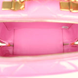 Vintage Chanel Lunchbox Vanity Bag Pink Patent Gold Hardware