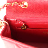 Vintage Chanel Small Diana Flap Bag Red Caviar Gold Hardware