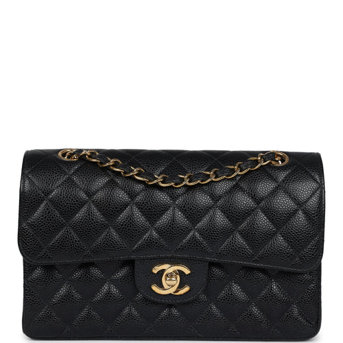 Vintage Chanel Small Classic Double Flap Black Caviar Gold Hardware