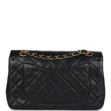 Vintage Chanel Small Classic Double Flap Black Lambskin Gold Hardware