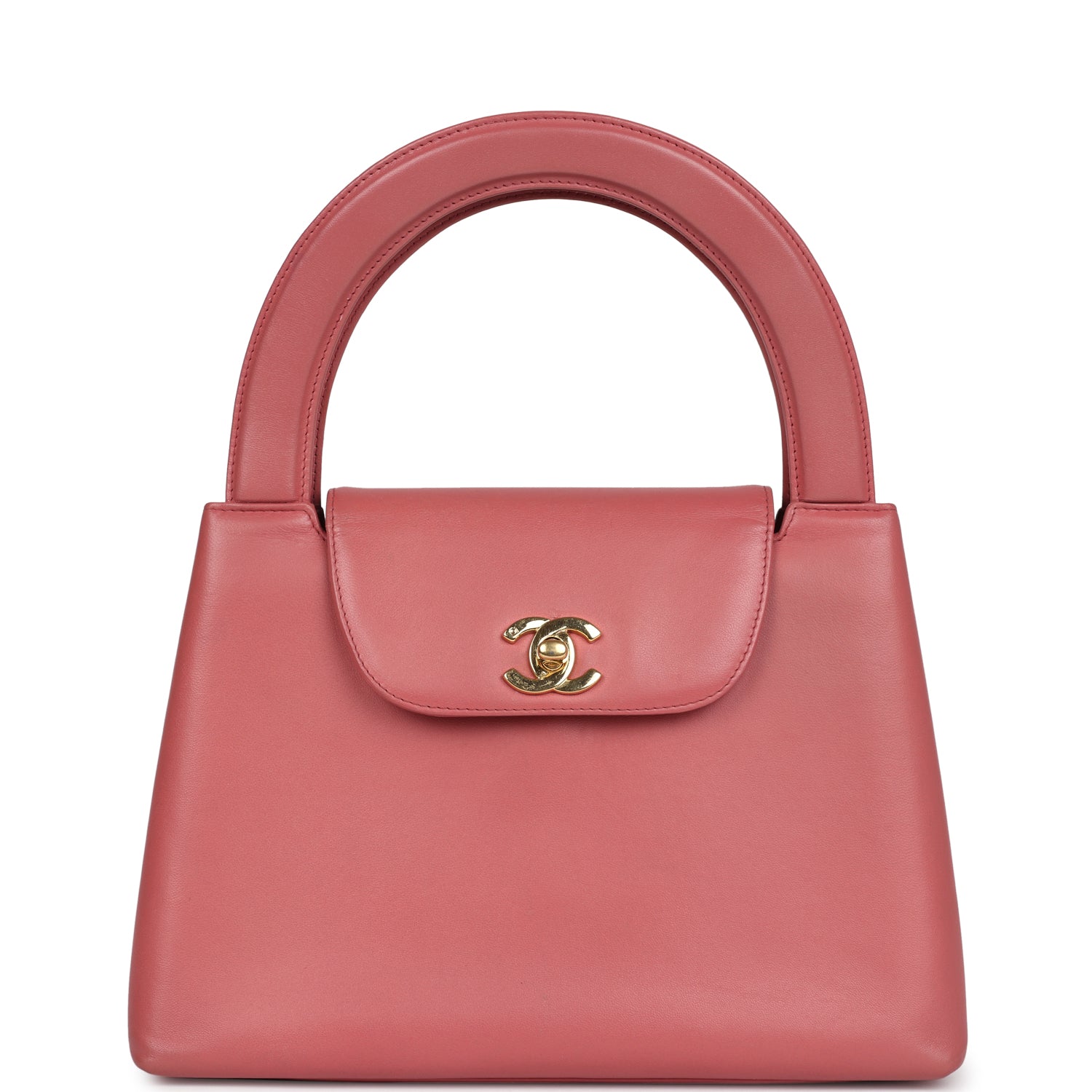 CHANEL 25S KELLY 19 CM IN DARK GREY LAMBSKIN WITH GOLD HARDWARE