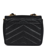 Vintage Chanel Square Chevron Envelope Flap Bag Black Caviar Gold Hardware