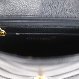 Vintage Chanel Square Chevron Envelope Flap Bag Black Caviar Gold Hardware