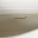 Vintage Chanel Medium Diana Flap Bag White and Black Lambskin Gold Hardware