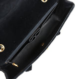 Vintage Chanel Medium Single Flap Bag with Magazine Holder Black Velvet Gold Hardware