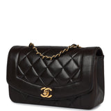 Vintage Chanel Small Diana Flap Bag Black Lambskin Gold Hardware