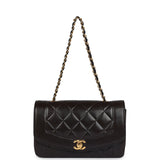 Vintage Chanel Small Diana Flap Bag Black Lambskin Gold Hardware