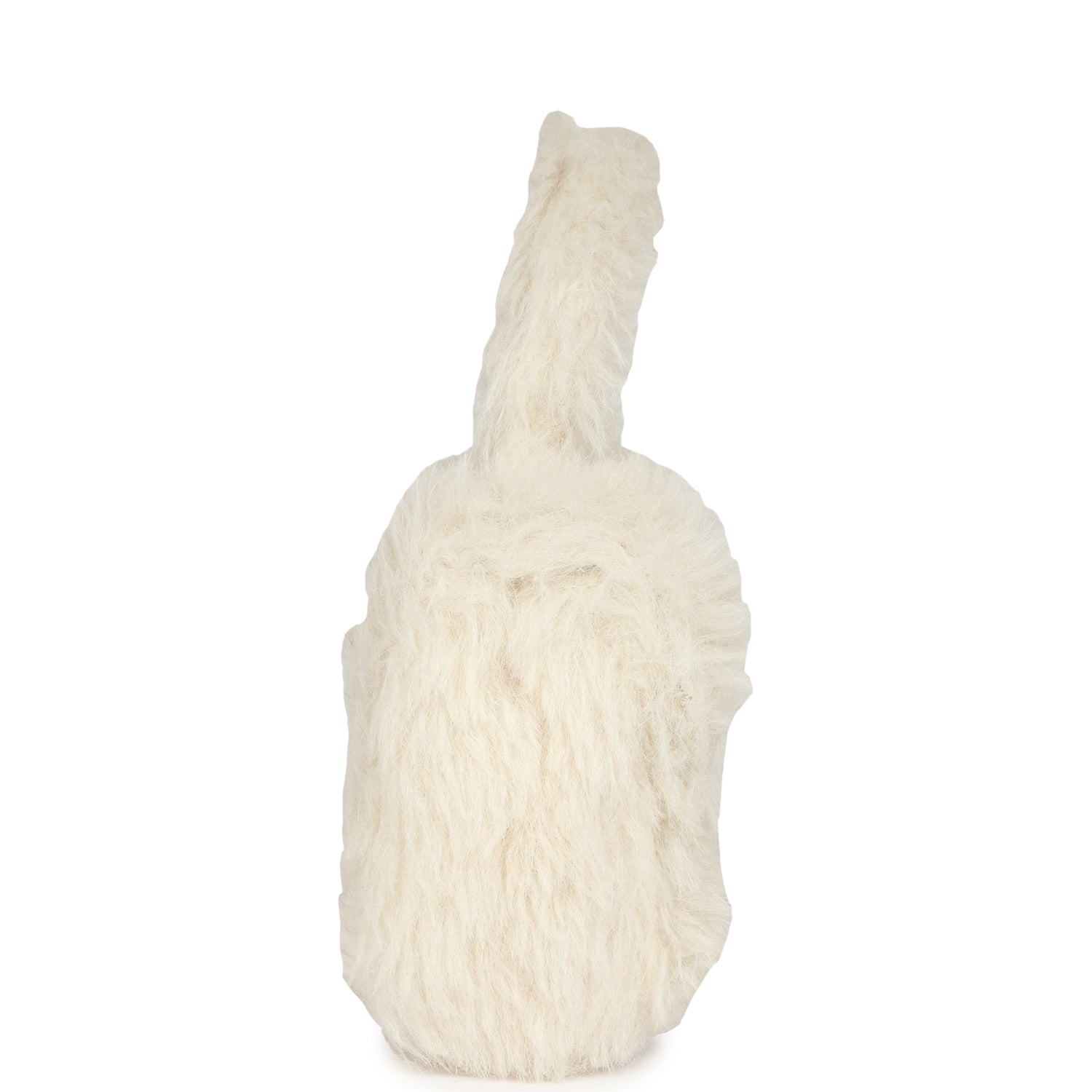 Gold Rabbit Fur Vintage Chanel Micro Kelly Child White Rabbit Fur Gold Hardware