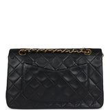 Vintage Chanel Small Classic Double Flap Black Lambskin Gold Hardware