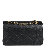 Vintage Chanel Small Classic Double Flap Black Lambskin Gold Hardware