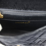 Vintage Chanel Mini Square Flap Bag Black Velvet Gold Hardware