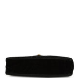 Vintage Chanel XL Classic Chevron Single Flap Bag Black Velvet Gold Hardware