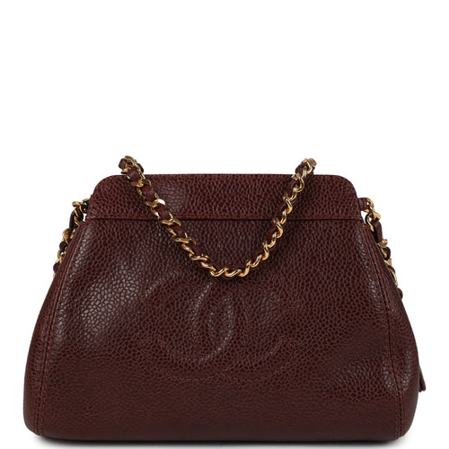 Vintage Chanel CC Shoulder Bag Brown Caviar Gold Hardware