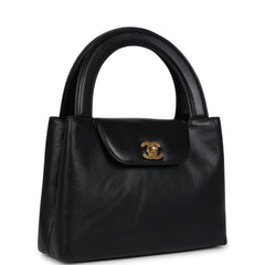 Vintage Chanel Large Kelly Black Caviar Gold Hardware