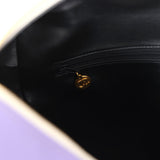 Vintage Chanel Large Logo Boston Bag Light Purple and White Lambskin Gold Hardware