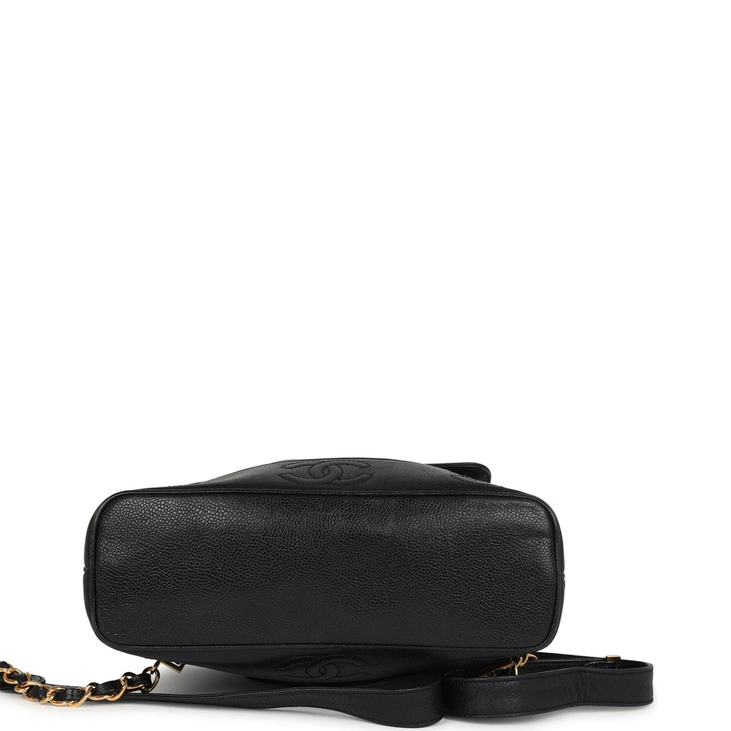 chanel vintage large 2.55 leather backpack Vintage Chanel Medium CC Backpack Black Caviar Gold Hardware