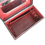 Vintage Chanel Large Rectangular Box Vanity Black Lambskin Gold Hardware