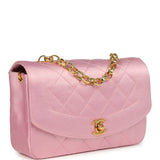 Vintage Chanel Mini Diana Flap Bag Pink Satin Gold Hardware