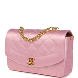 Vintage Chanel Mini Diana Flap Bag Pink Satin Gold Hardware