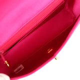 Vintage Chanel Mini Diana Flap Bag Fuchsia Satin Gold Hardware