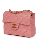 Vintage Chanel Mini Square Flap Dark Pink Lambskin Gold Hardware - Thumbnail View 5