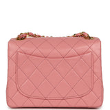 Vintage Chanel Mini Square Flap Dark Pink Lambskin Gold Hardware - Thumbnail View 4
