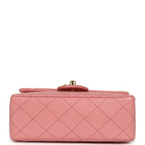 Vintage Chanel Mini Square Flap Dark Pink Lambskin Gold Hardware - Thumbnail View 6