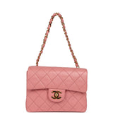 Vintage Chanel Mini Square Flap Dark Pink Lambskin Gold Hardware - Thumbnail View 7