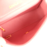 Vintage Chanel Mini Square Flap Dark Pink Lambskin Gold Hardware - Thumbnail View 9