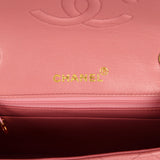 Vintage Chanel Mini Square Flap Dark Pink Lambskin Gold Hardware
