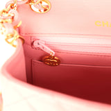 Vintage Chanel Mini Square Flap Dark Pink Lambskin Gold Hardware - Thumbnail View 10