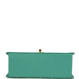 Vintage Chanel Top Handle Envelope Flap Bag Turquoise Caviar Gold Hardware